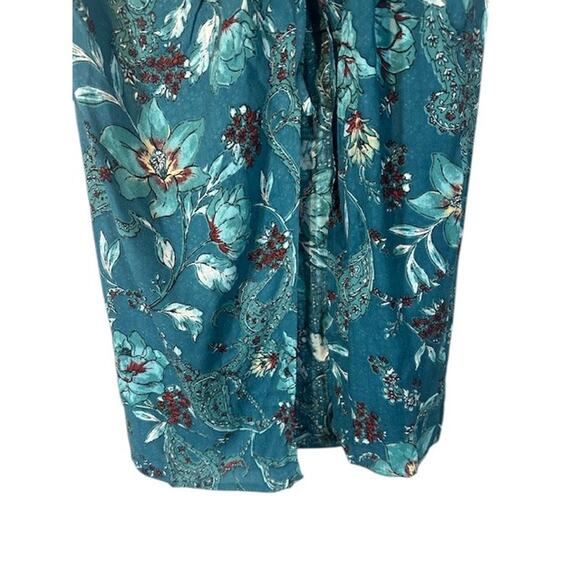 Band of the Free Teal Blue Floral  Bohemian Wrap Style Long Maxi Skirt Women Med - Picture 4 of 11